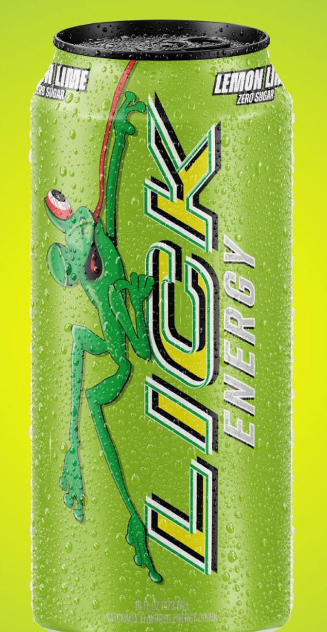 Lick Energy Lemon Lime can, front