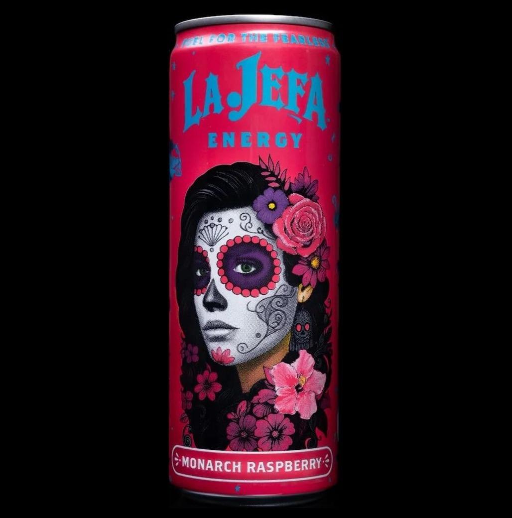 La Jefa Monarch Raspberry can, front