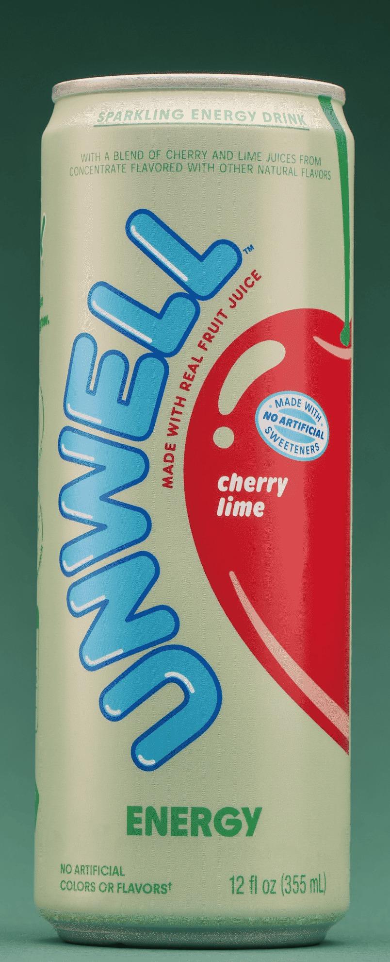Unwell Energy Cherry Lime can, front