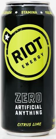 RIOT Energy Citrus Lime can, front