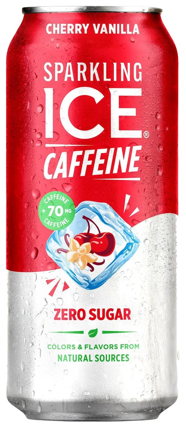 Sparkling Ice Caffeine cherry vanilla can, front