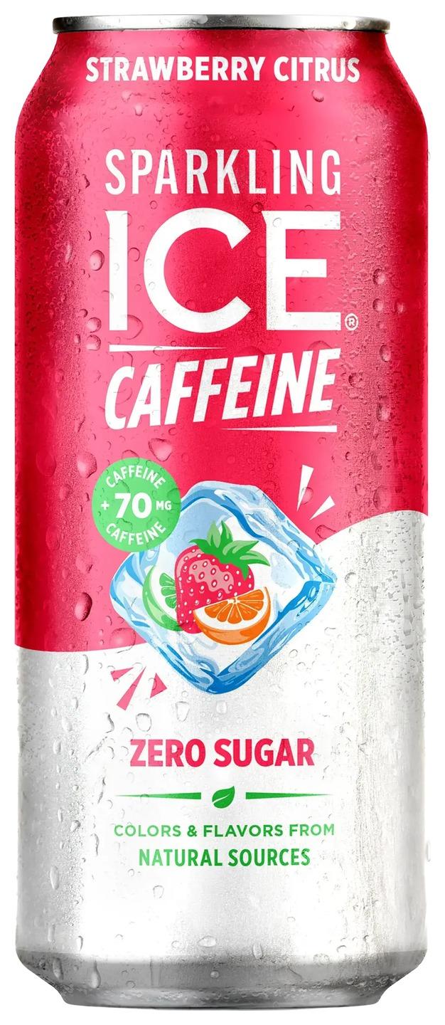 Sparkling Ice Caffeine caffeine strawberry citrus can, front