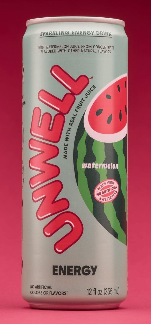 Unwell Energy Watermelon can, front