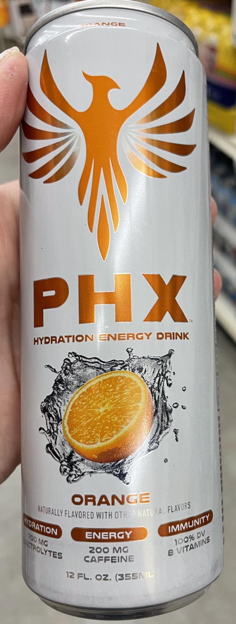 PHX Orange can, front