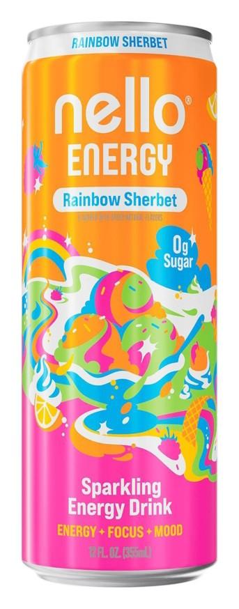 Nello Energy Rainbow Sherbet can, front