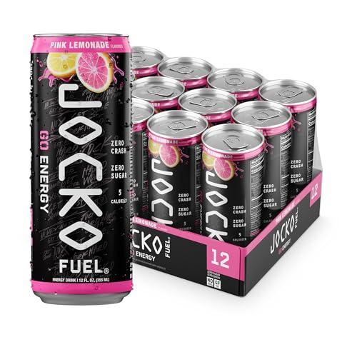 Jocko Fuel GO Energy Drinks, Pink Lemonade, 12 oz | 12 Pack