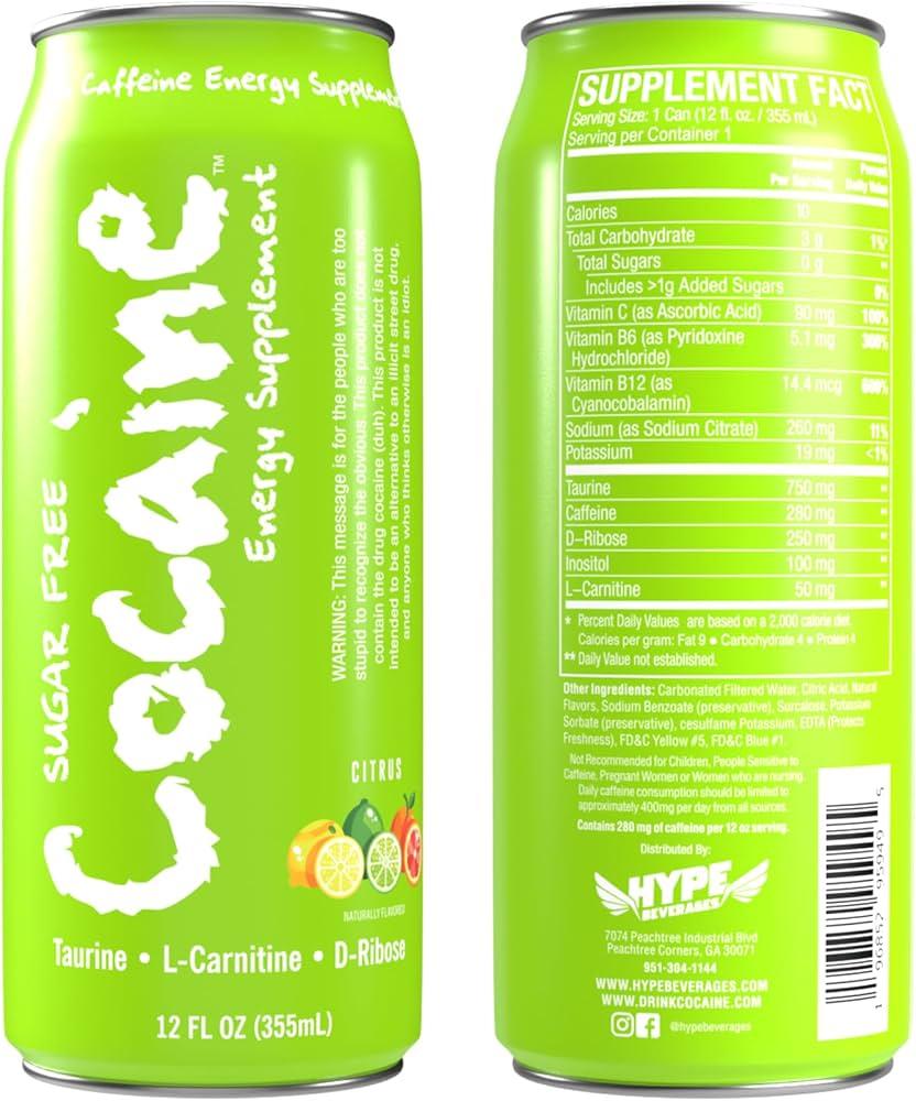 Cocaine Energy Sugar Free Citrus